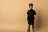 Little black kid portrait standing child. AI generated Image by rawpixel.