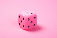 Pink die dice game pink background. AI generated Image by rawpixel.