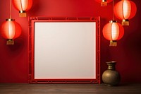 Chinese new year frame lamp red. AI generated Image by rawpixel.