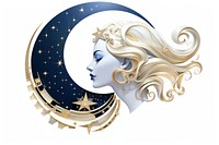 Moon art white background representation. AI generated Image by rawpixel.
