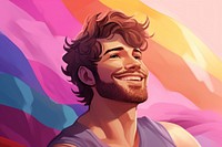 Bisexual men laughing portrait smiling. AI generated Image by rawpixel.