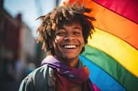 Bisexual men portrait laughing smiling. AI generated Image by rawpixel.