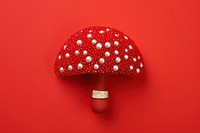 Mushroom fungus red red background. AI generated Image by rawpixel.