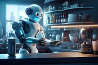 Robot in the modern kitchen futuristic technology screenshot. AI generated Image by rawpixel.