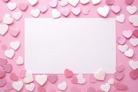 Blank white Valentine card petal pink backgrounds. AI generated Image by rawpixel.
