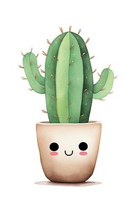 Cactus plant white background anthropomorphic. AI generated Image by rawpixel.