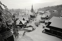 Snow town architecture building outdoors. AI generated Image by rawpixel.