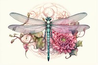 Dragonfly dragonfly flower insect. AI generated Image by rawpixel.