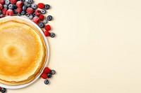 Pancakes blueberry fruit plate. AI generated Image by rawpixel.