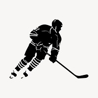 Ice hockey silhouette sports white background.