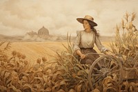 Agriculture painting art outdoors. AI generated Image by rawpixel.