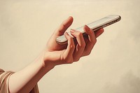 Hand holding mobile phone adult electronics photography. AI generated Image by rawpixel.