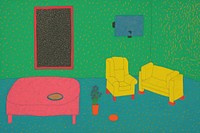 Living room furniture painting chair. AI generated Image by rawpixel.