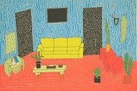 Living room architecture furniture painting. AI generated Image by rawpixel.