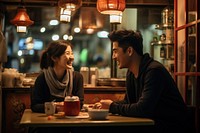 Taiwan couple restaurant adult happy. AI generated Image by rawpixel.