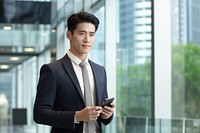 Businessman standing blazer office. AI generated Image by rawpixel.