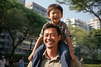 Hong Konger laughing portrait outdoors. AI generated Image by rawpixel.