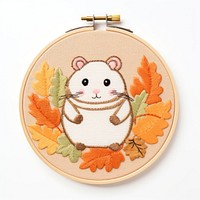 Hamster embroidery textile pattern. 