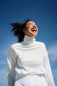 Lgbtq laughing outdoors adult. AI generated Image by rawpixel.