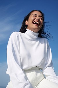 Lgbtq laughing outdoors smile. AI generated Image by rawpixel.