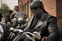 Black Men motorcycle vehicle glasses. AI generated Image by rawpixel.