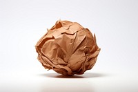 Crumbled paper ball origami brown food. AI generated Image by rawpixel.