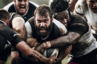 Rugby players sports adult determination. AI generated Image by rawpixel.