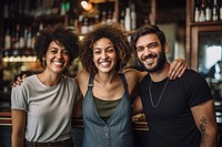 Mixed race friends laughing smiling smile. 