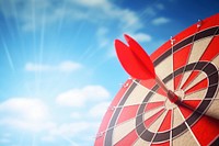 One Shot red darts arrows game day sky. AI generated Image by rawpixel.
