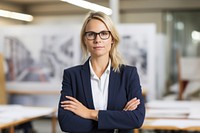 Female architect architecture standing portrait. AI generated Image by rawpixel.