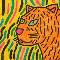 A tiger backgrounds painting drawing. AI generated Image by rawpixel.