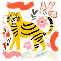 Tiger graphics animal mammal. AI generated Image by rawpixel.