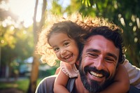 Brazilian father and daugther photography laughing portrait. 