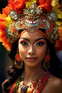 Bali dancer portrait tradition necklace. AI generated Image by rawpixel.