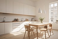 Minimal Scandinavian kitchen architecture furniture building. AI generated Image by rawpixel.