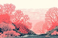 Pastal coral border nature outdoors sea. AI generated Image by rawpixel.