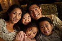 Asian family portrait adult child. AI generated Image by rawpixel.