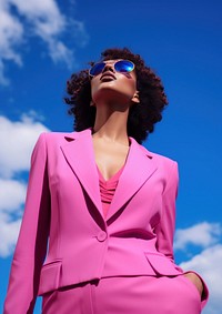 Black female sunglasses fashion purple. AI generated Image by rawpixel.