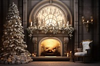 Christmas decoration room christmas fireplace hearth. AI generated Image by rawpixel.