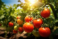 Tomatoes landscape vegetable outdoors. AI generated Image by rawpixel.