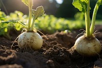 Turnip landscape vegetable plant. AI generated Image by rawpixel.