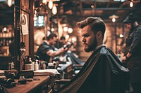 Man getting a haircut barbershop adult architecture. AI generated Image by rawpixel.