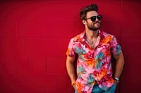 Man in a hawaiian shirt photography sunglasses portrait. AI generated Image by rawpixel.