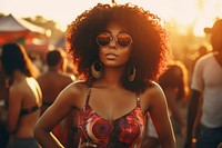 Black woman festival glasses summer. AI generated Image by rawpixel.
