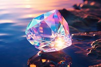 Iridescent crystal gemstone mineral jewelry. AI generated Image by rawpixel.