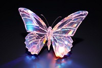 Iridescent butterfly shaped crystal illuminated accessories chandelier. AI generated Image by rawpixel.