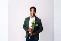 African American flowerist portrait smiling holding. AI generated Image by rawpixel.