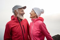 Elderly couple jokking sports adult happy. AI generated Image by rawpixel.