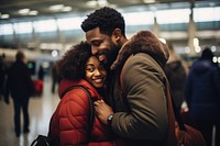 Black couple photography portrait hugging. AI generated Image by rawpixel.