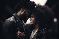 Black man and woman photography portrait kissing. AI generated Image by rawpixel.